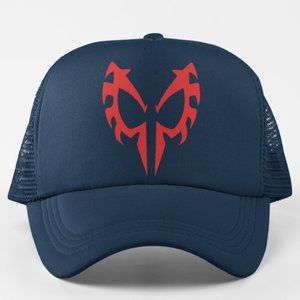 NEW Spiderman 2099 Mask Foam Trucker Mesh Snapback Hat NAVY